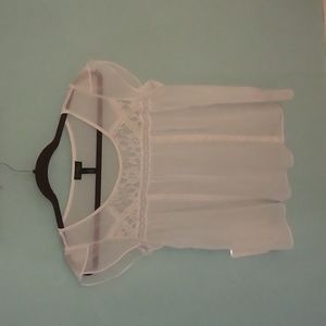 Jessica Simpson Blouse 👚 Small Cream Sheer